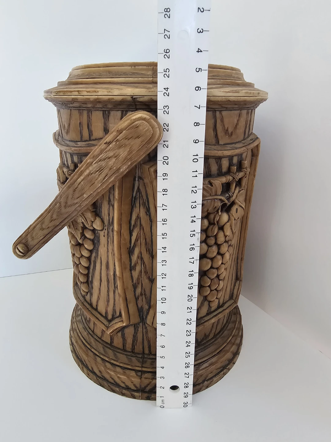 MCM Vintage Faux Wood Ice Bucket with Grape Pattern - photo 5