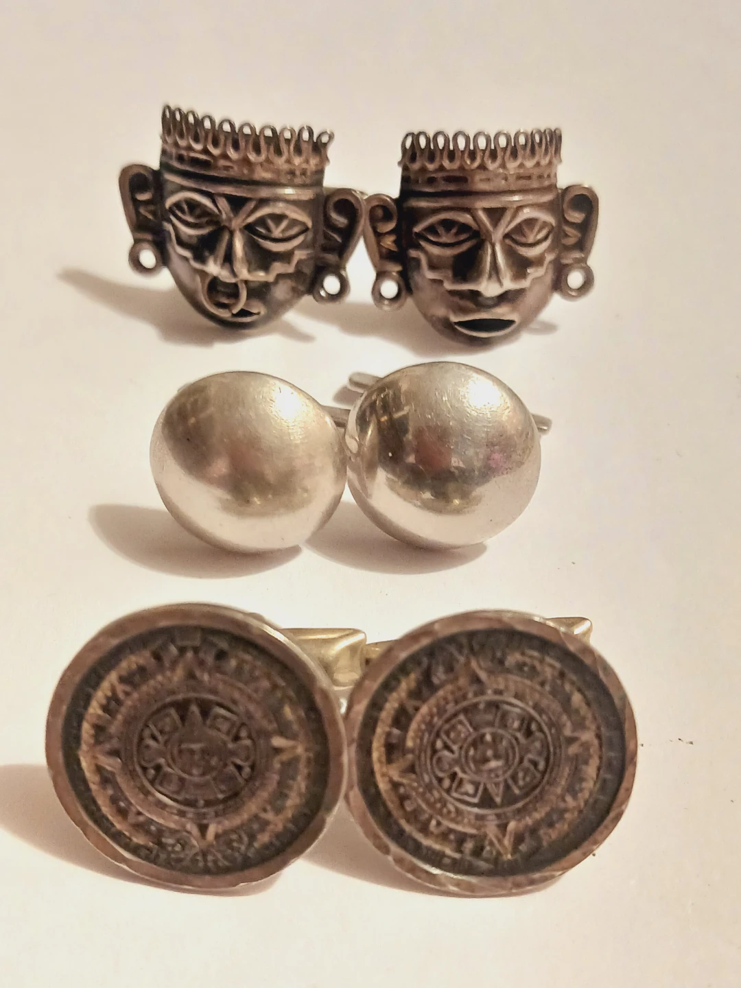 Lot of 3 Pairs of STERLING SILVER 925 CUFFLINKS - photo 2