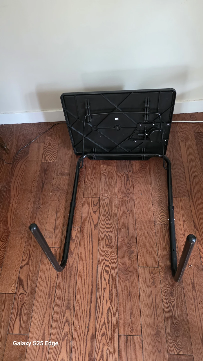 Black Adjustable Folding Tray Table - photo 2