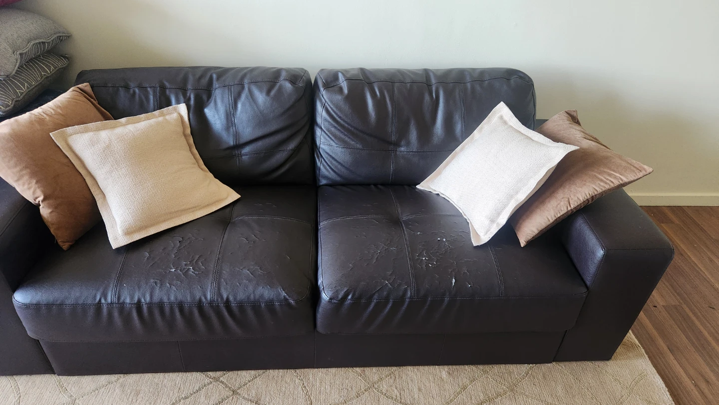 Dark Brown Leather Sofa - photo 2