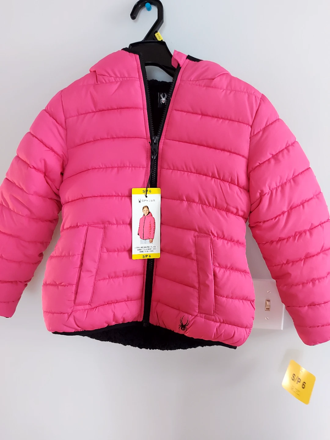 Spyder Kids Sherpa-Lined Puffer Jacket, Pink, Size 6