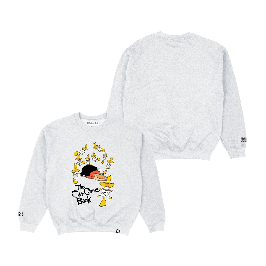Retrokid "The Cat Came Back" Crewneck (BNWT, S/M)