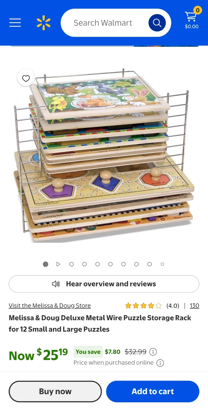 Melissa & Doug Deluxe Metal Wire Puzzle Storage Rack