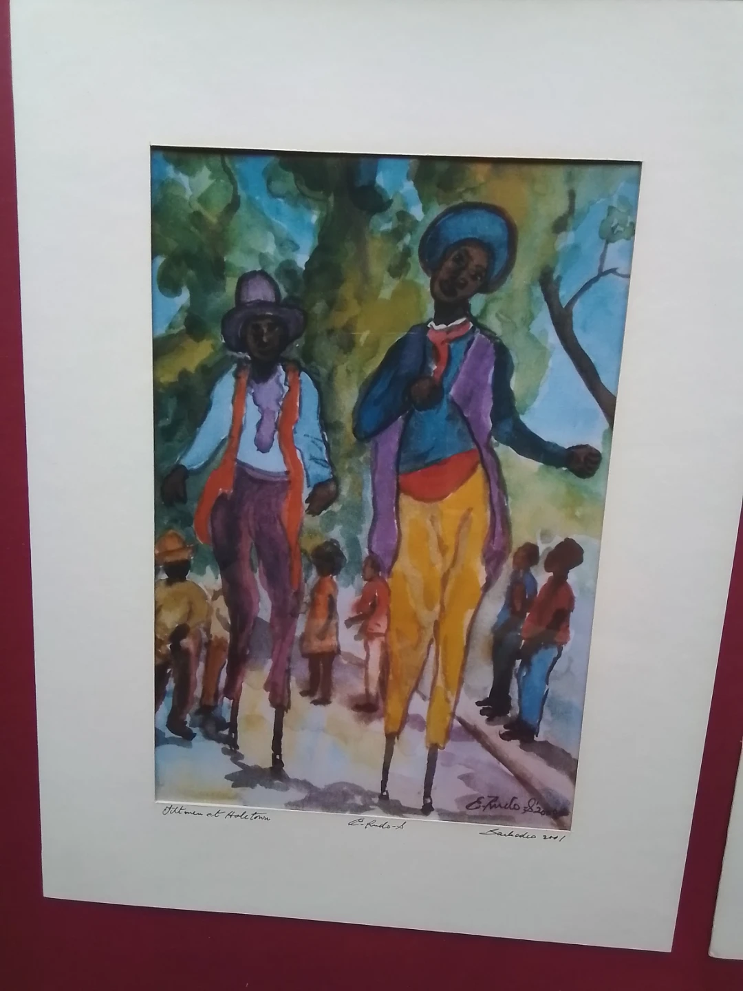 Original 2001 Barbadian Watercolors by Eric "E-Rudo-S" Stewart - photo 2