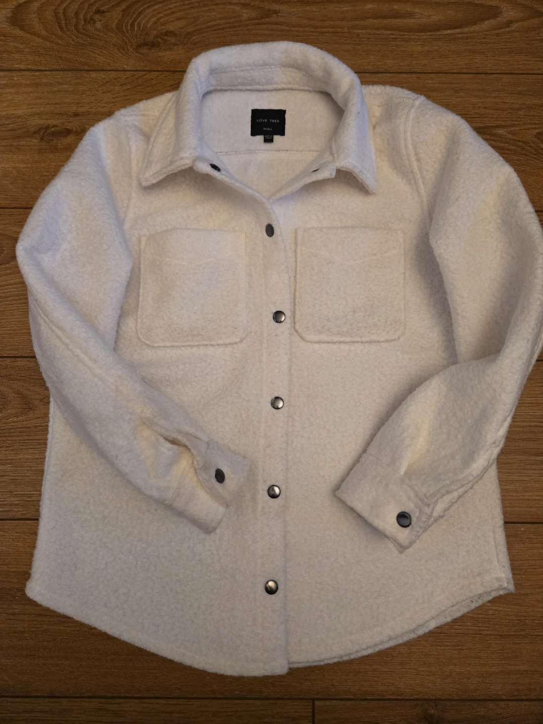 White Sherpa Shacket Small