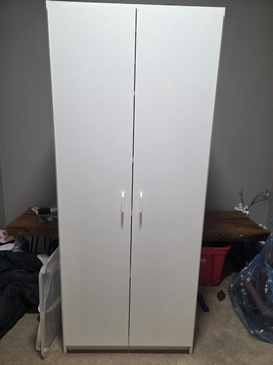White Two-Door Storage Cabinet
