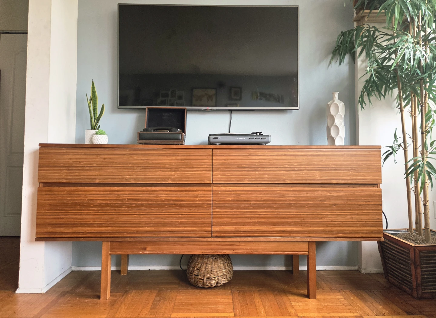 MCM Inspired Ventura Solid Bamboo 4-Drawer Dresser