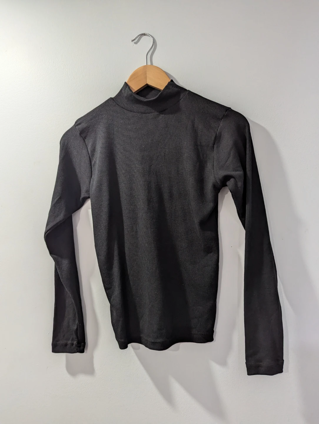 Joe Fresh Black Mock Neck Ribbed Long Sleeve Top - photo 2