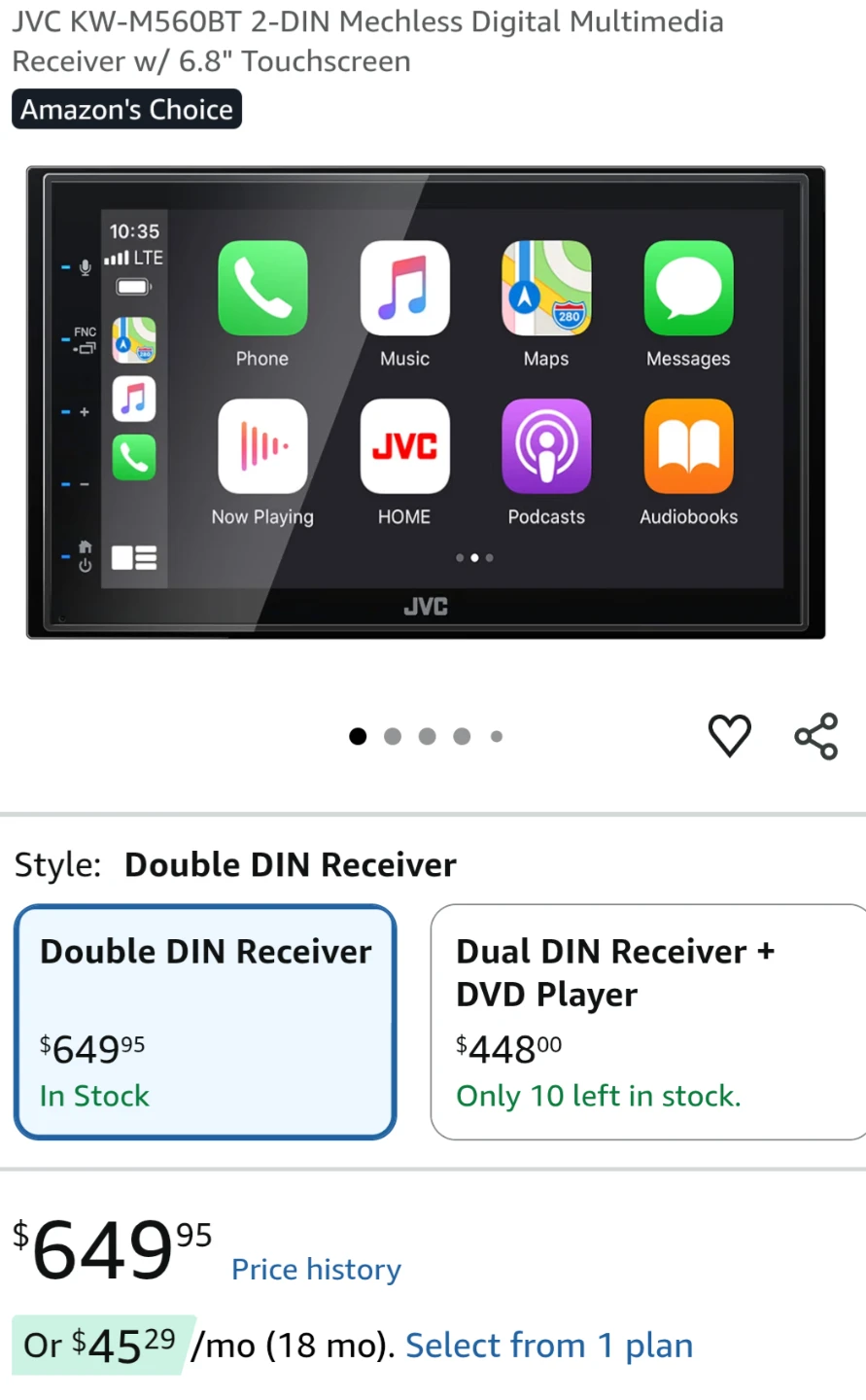 JVC  6.8" Digital Touchscreen Media Receiver (KWM560BT) - photo 4