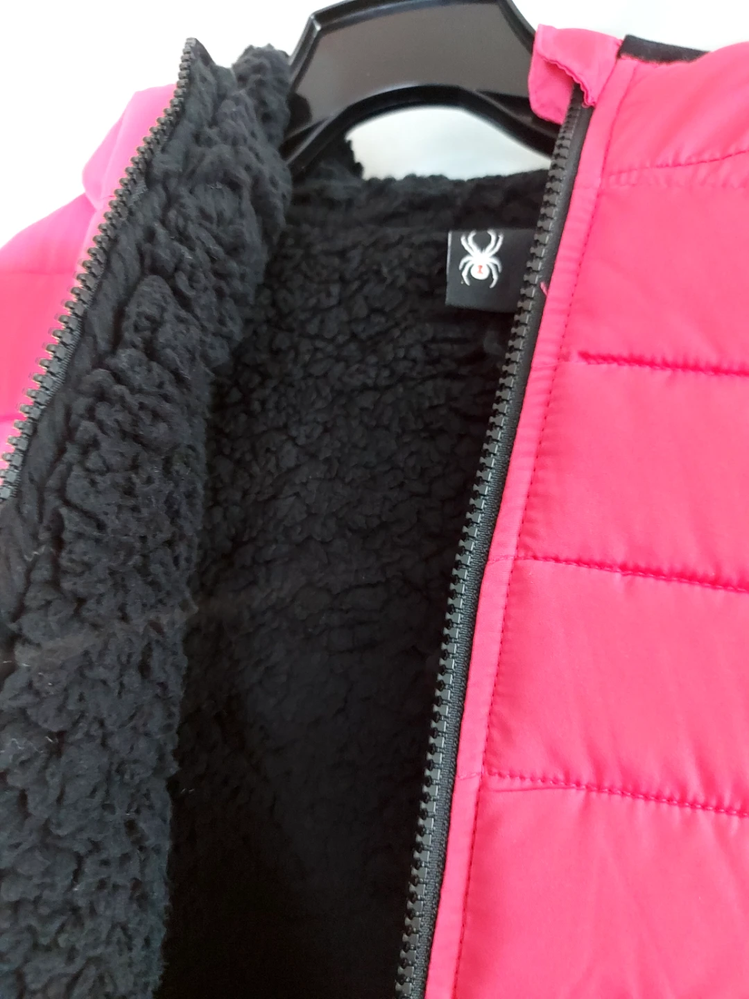Spyder Kids Sherpa-Lined Puffer Jacket, Pink, Size 6 - photo 3