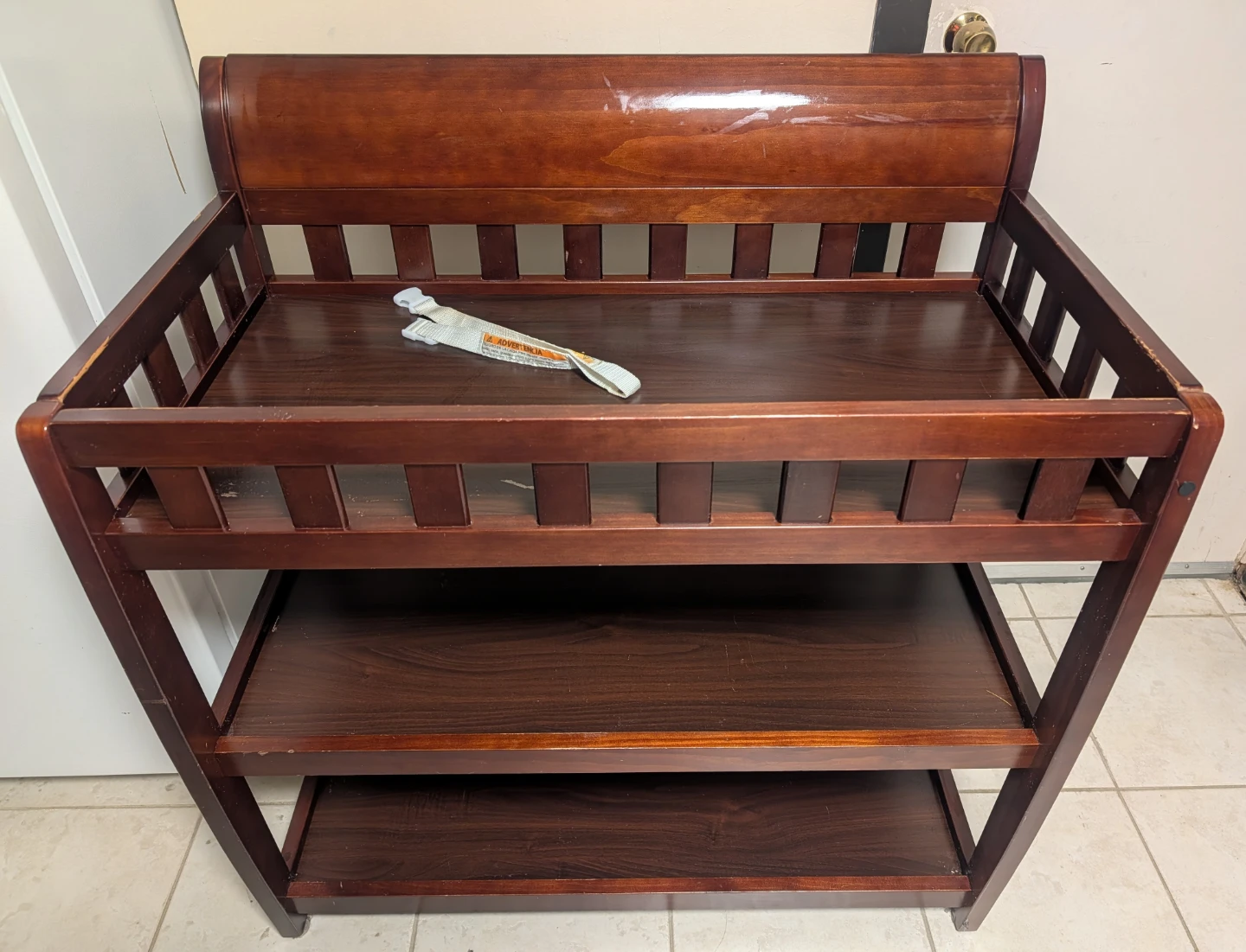 Change Table w Storage Shelves - Solid Wood, Excellent Condition