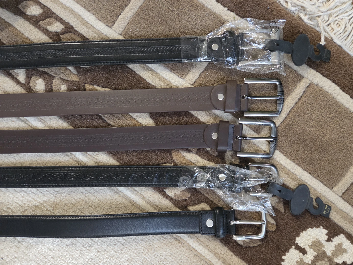 Vintage Set of 5 Genuine Leather Belts LARGE xl xxl - photo 2