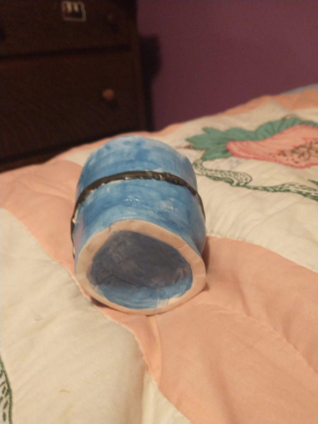 Handmade Blue Ceramic Cup - photo 4