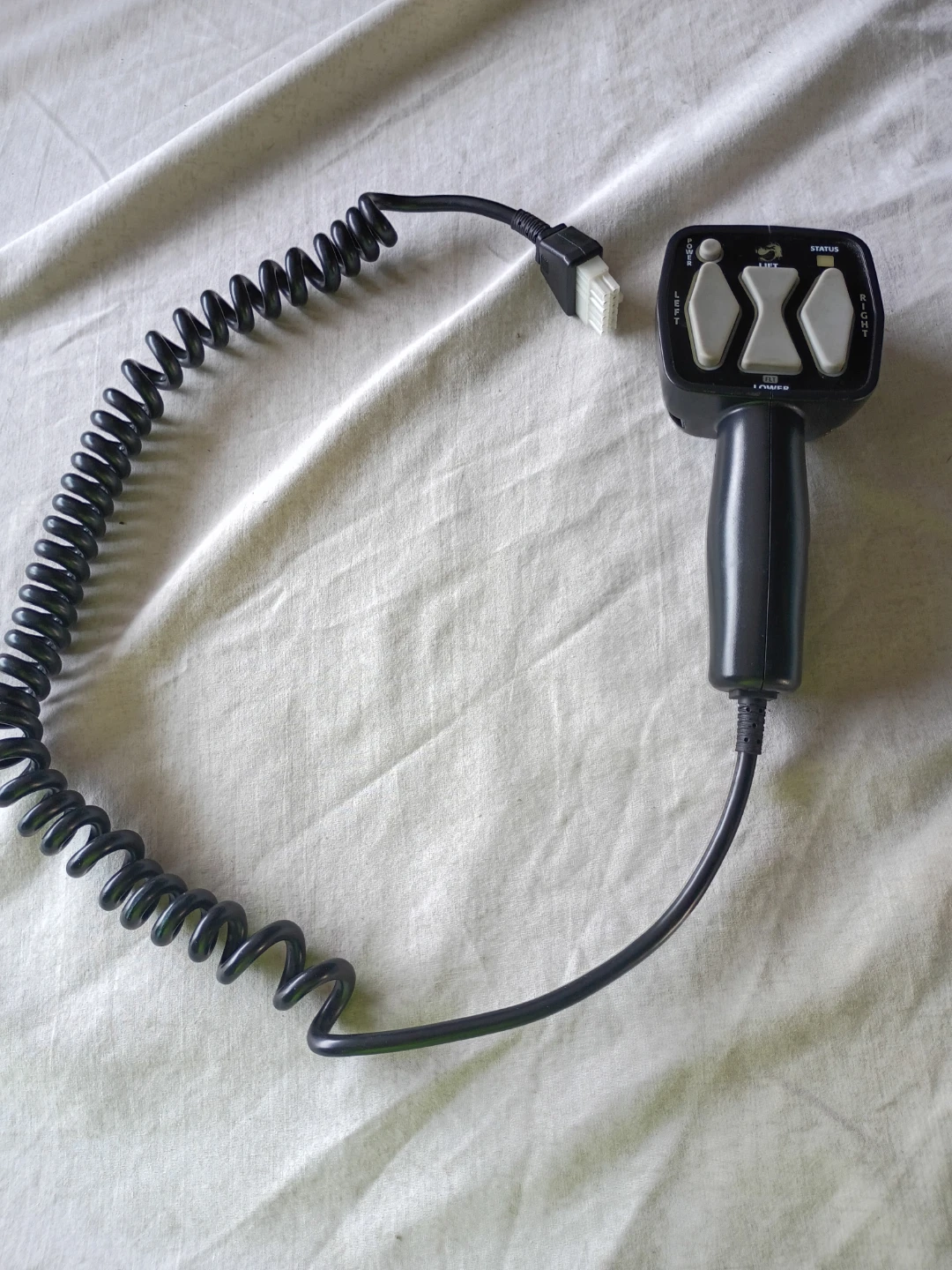 Black Handheld Control Pendant with Coiled Cable