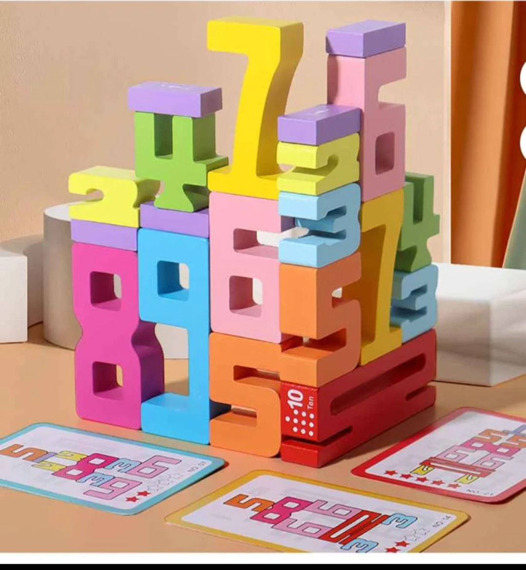 🏈Brand New Wooden Number Building Blocks puzzles