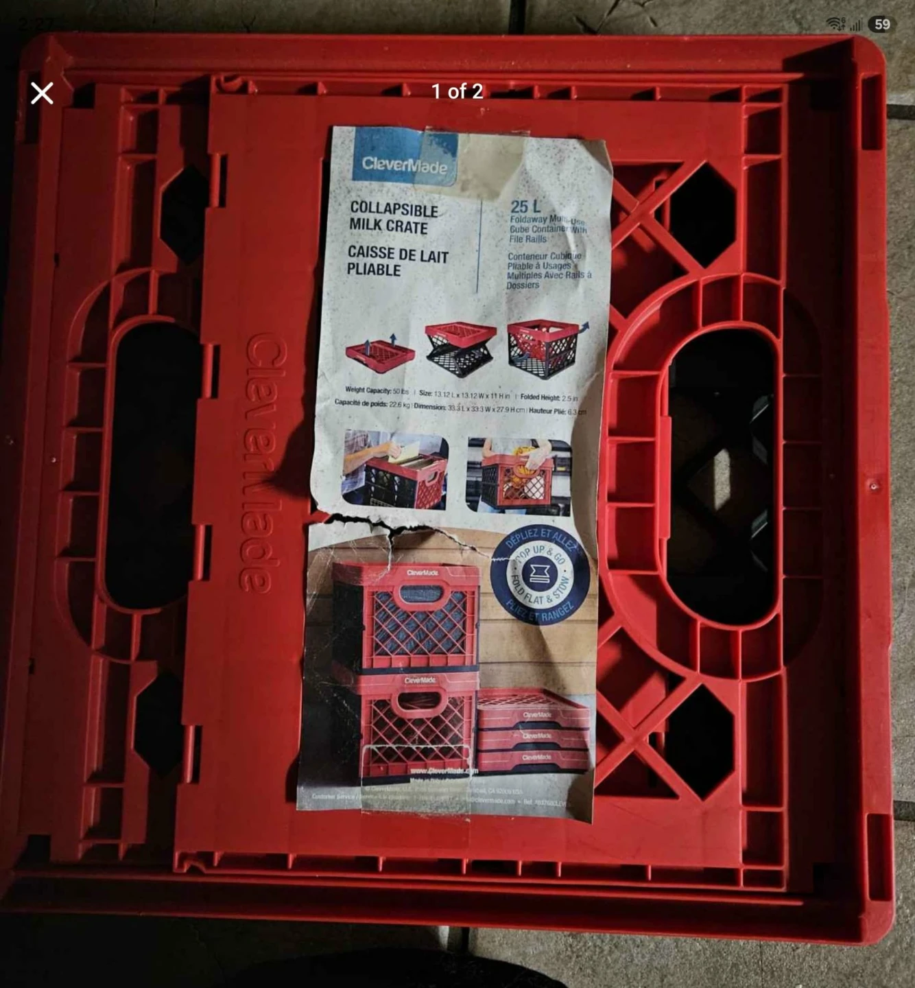 CleverMade Collapsible Milk Crate 25L - photo 2