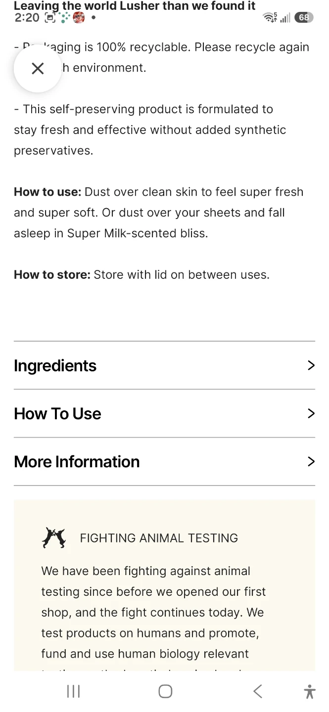 Lush Super Milk Dusting Powder 65g - photo 3