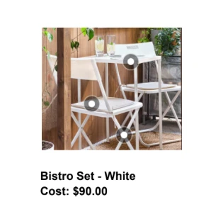 ikea french love seating.  one white set. one wood iron mix set.