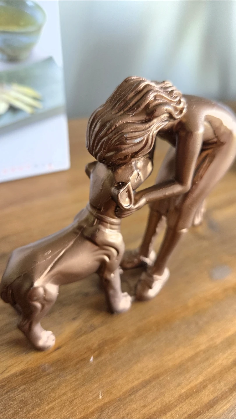 Woman & Dog Bronze Sculpture *new - photo 2
