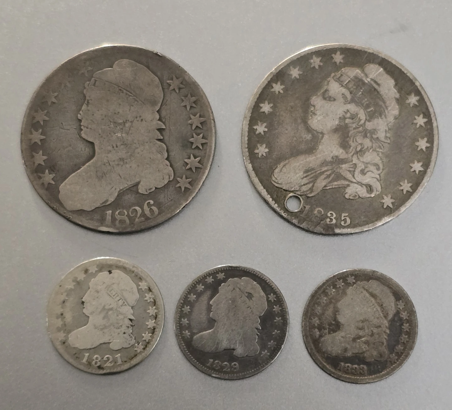 Lot of 5 Early Coins - Capped Bust Coins. - photo 2