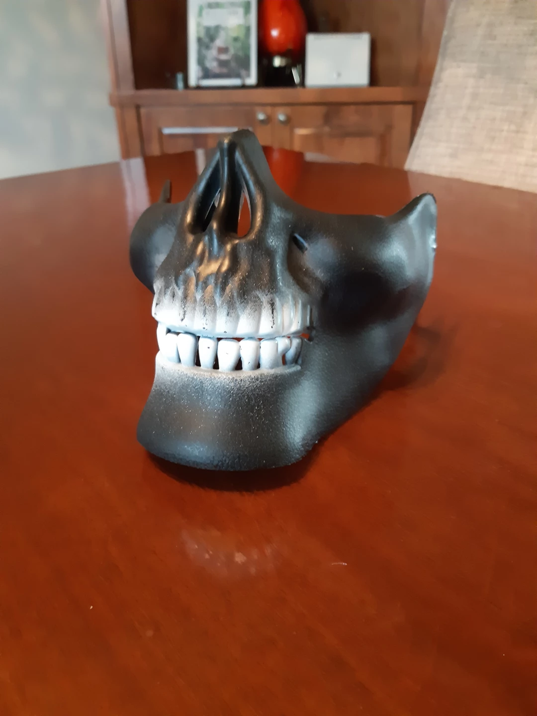 Half Face Black Scull Mask Halloween mask - photo 2