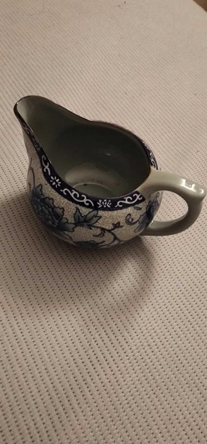 Blue and White Floral Porcelain Creamer🏈