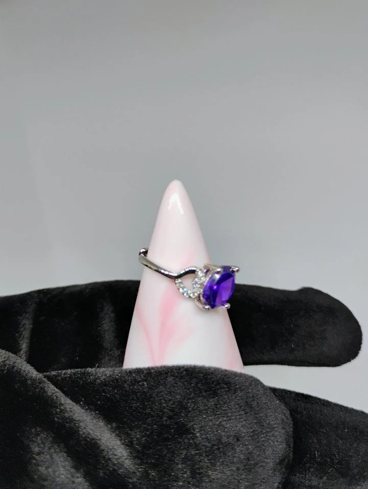 Purple Love Symbol 925 Silver Ring - photo 3