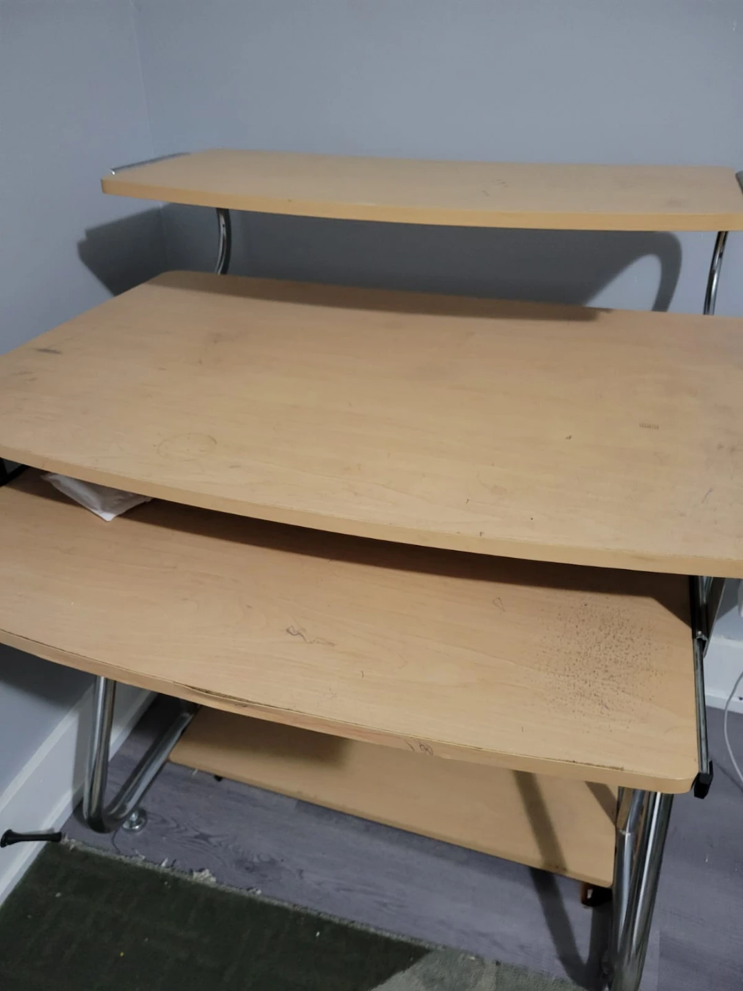 Computer Desk with Keyboard Tray - photo 3