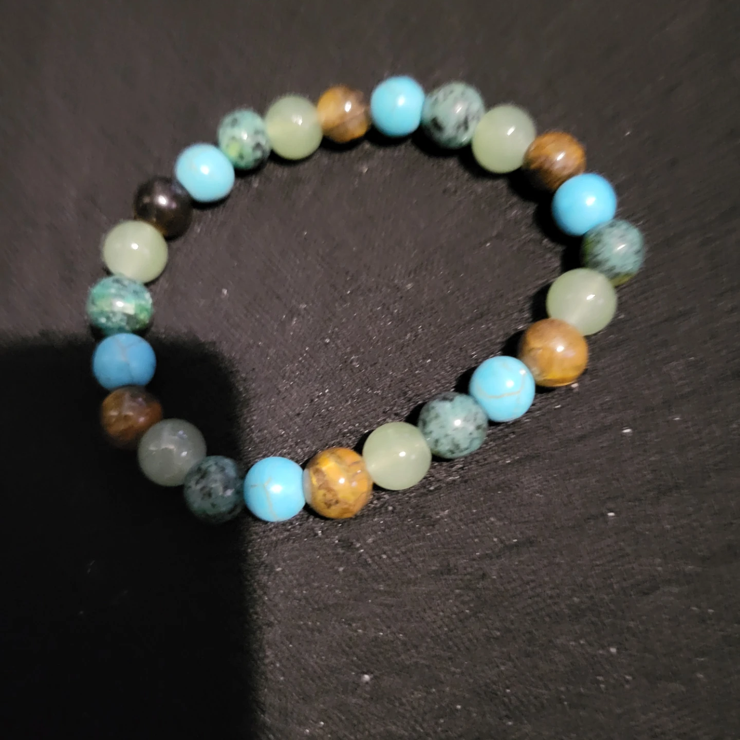 Multi-bead stone stretch bracelet