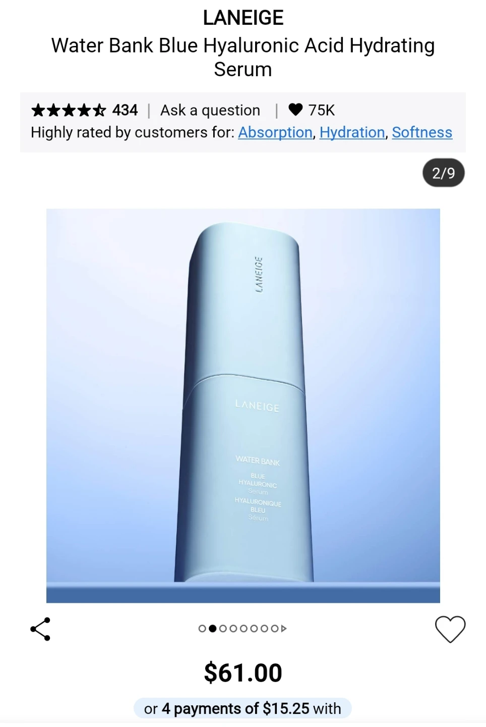 Laneige water bank Blue Hyaluronic Serum NEW - photo 2