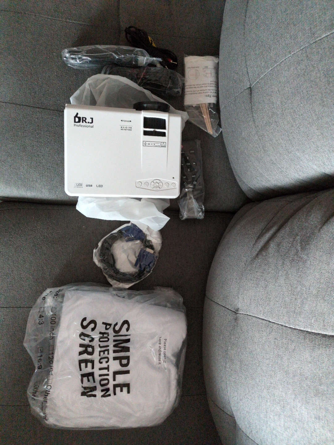 Professional Projector with Simple Projection Screen