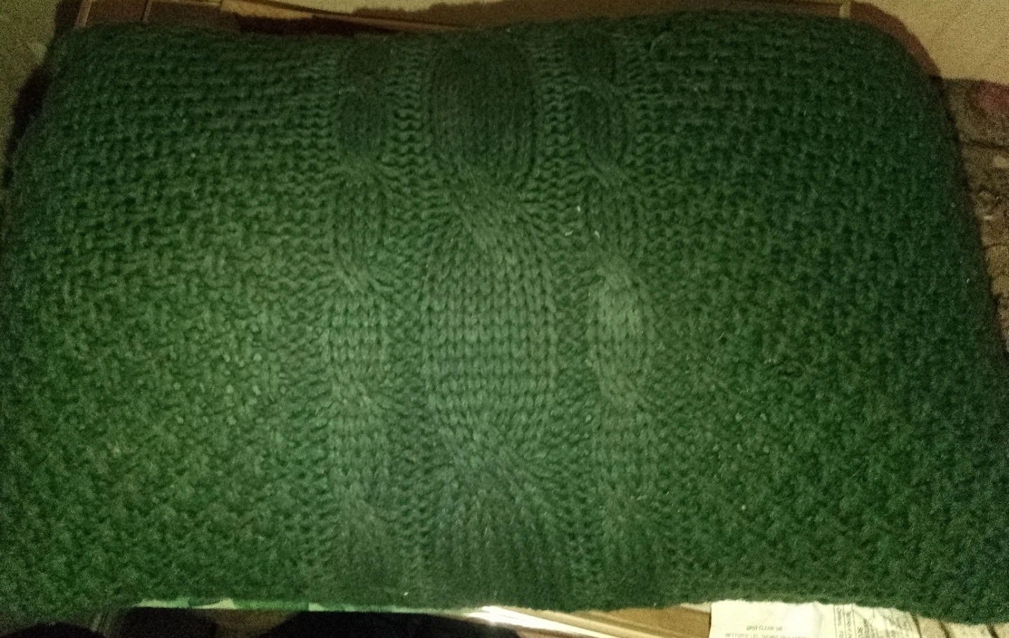 Green Cable Knit Decorative Cushion