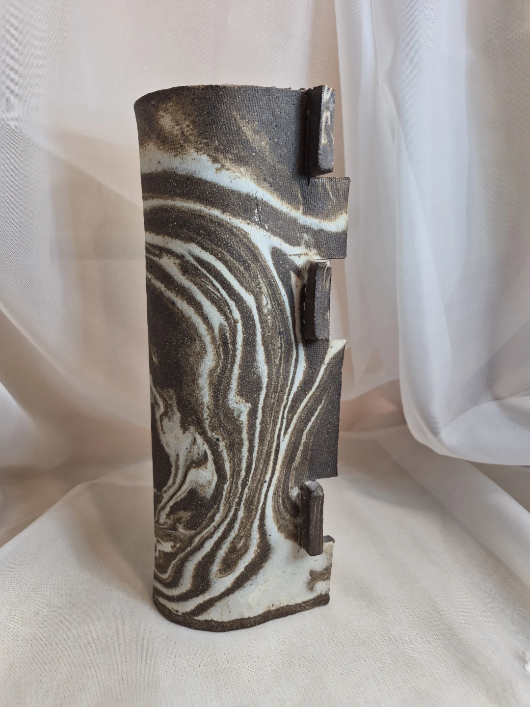 Beautiful 10" x 3" Hand Made Studio Pottery Unique Vase - photo 3