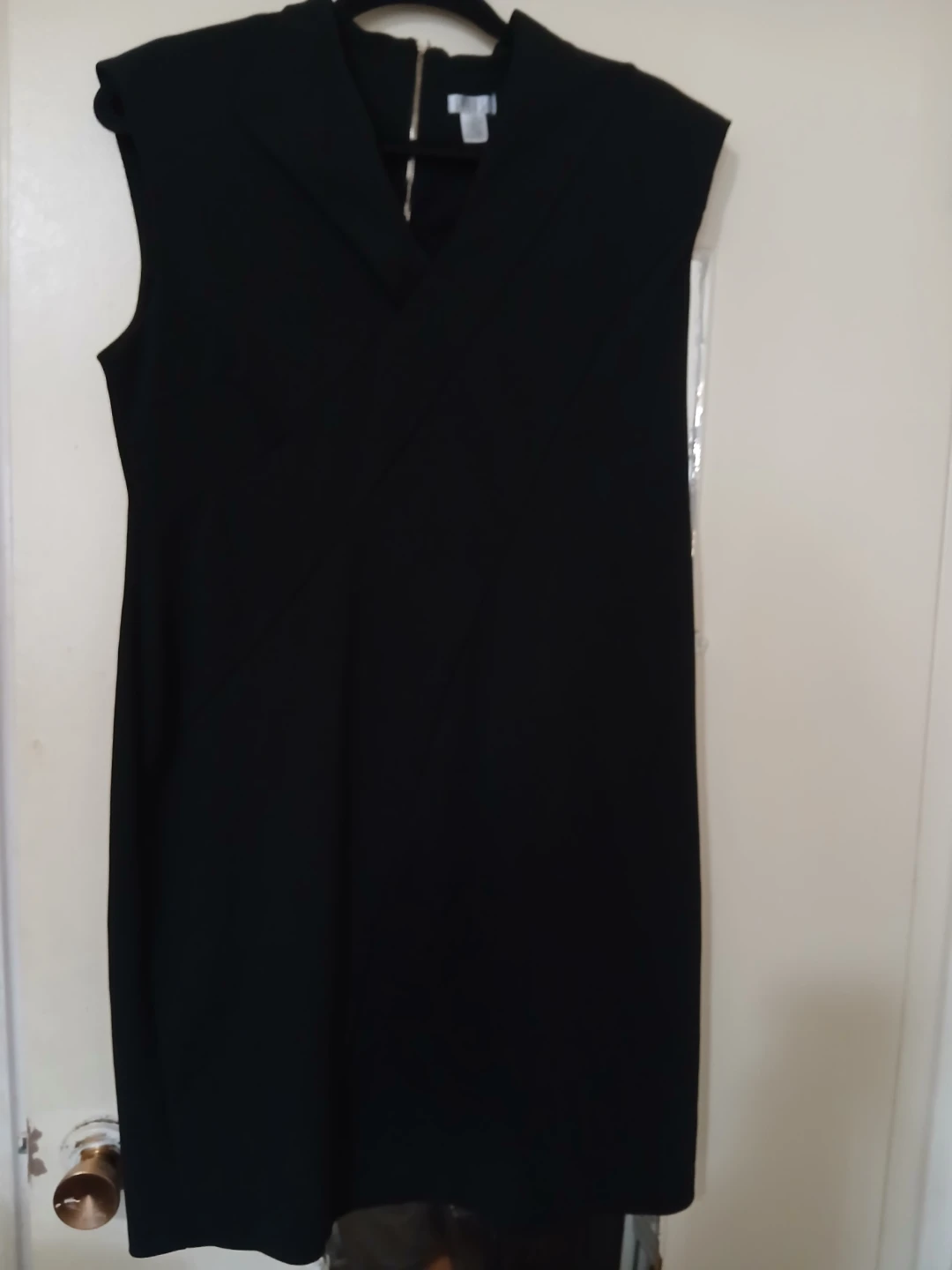 Black sleeveless shift dress