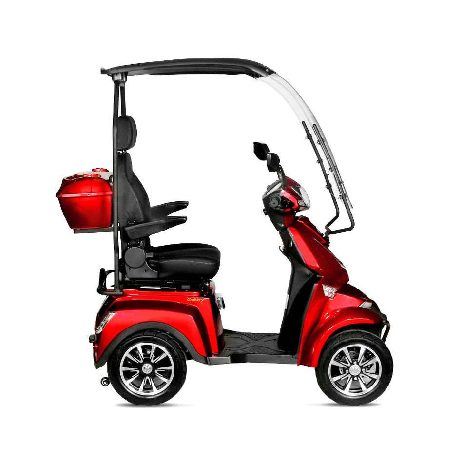 Ecolo ET4 Galaxy Enclosed Mobility Scooter Red (with Roof)