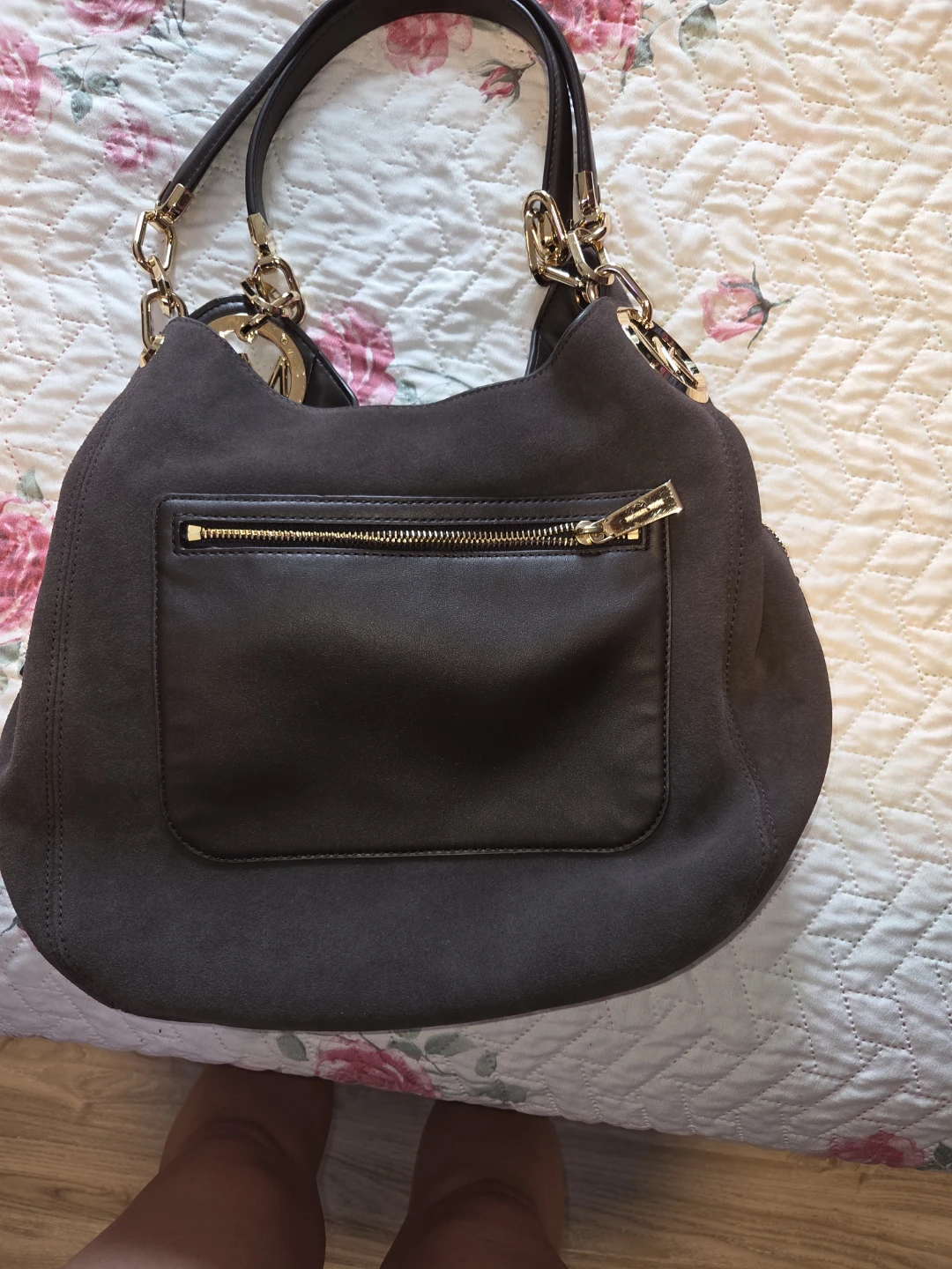 Michael Kors Lillie Brown Suede Shoulder Bag - photo 2