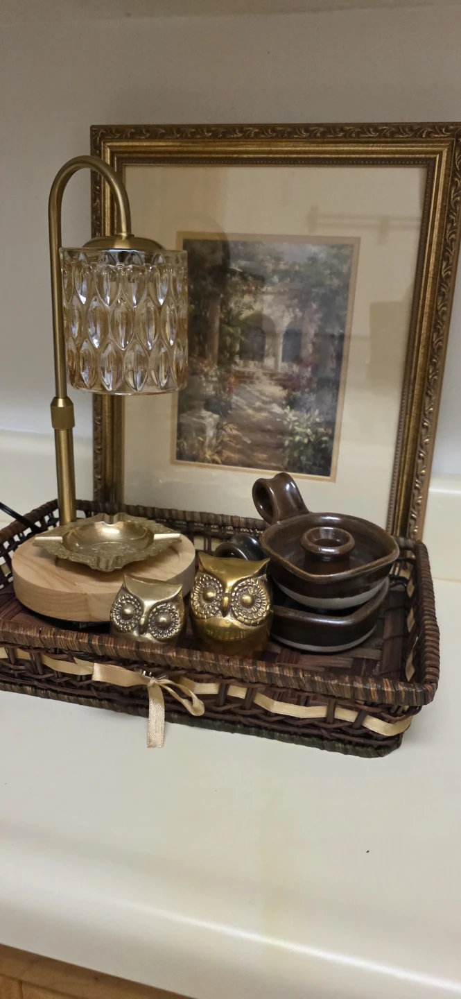 Vintage Decorative Tray with Lamp, Ashtray & Figurines - photo 5