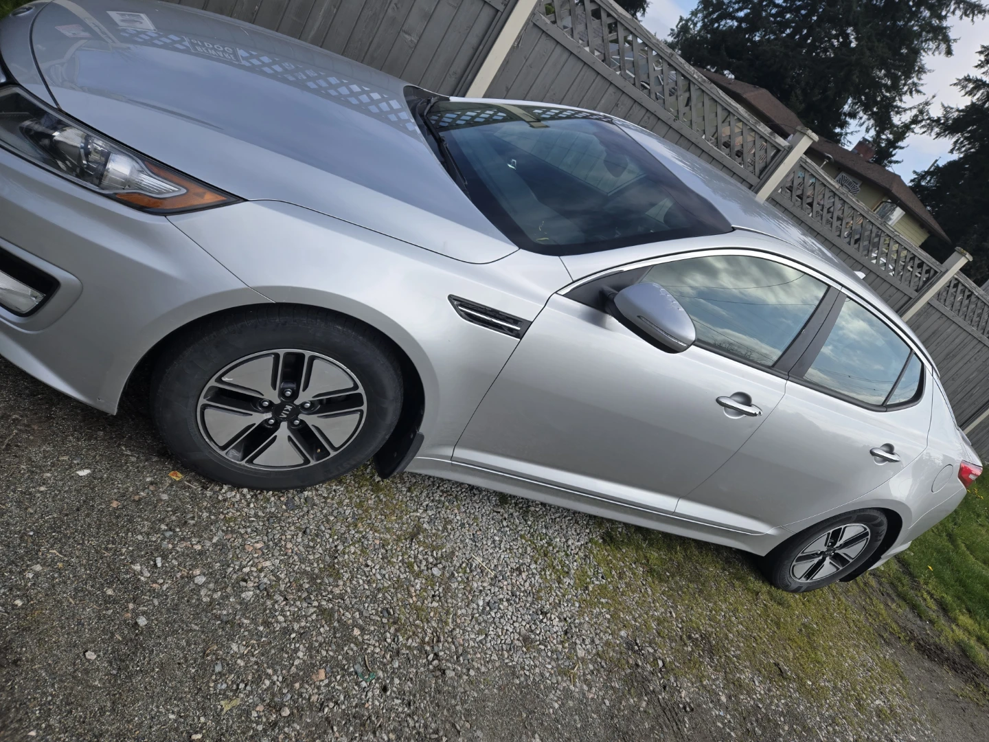 Silver Kia Optima Hybrid