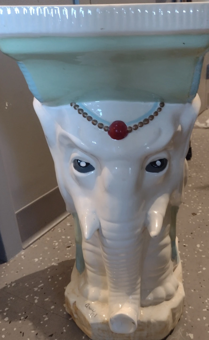 Ceramic Elephant Garden Stool