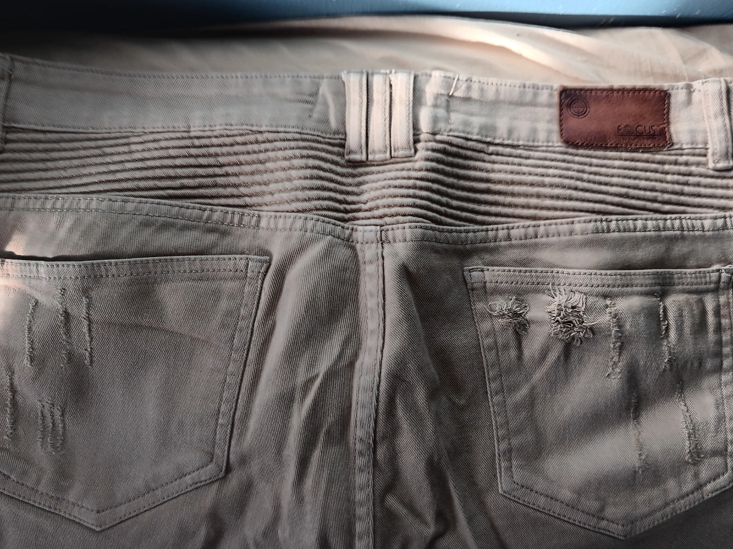 Focus Jeans Tan Distressed Biker Denim - photo 2