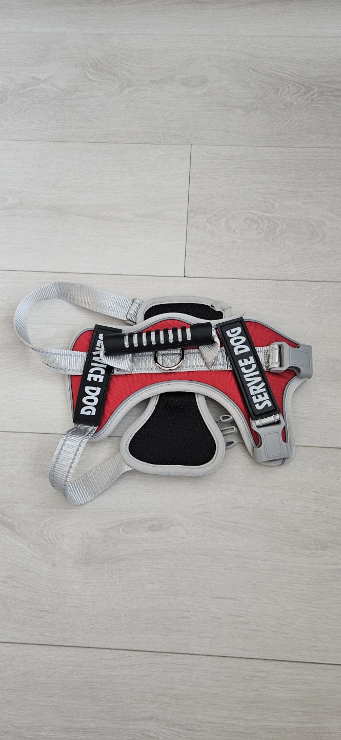 Red Service Dog Harness with Handle