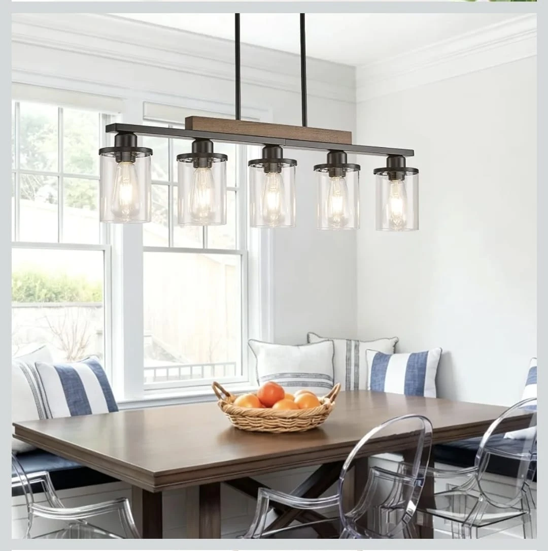 5-Light Industrial Farmhouse Kitchen Island Pendant Light - photo 2