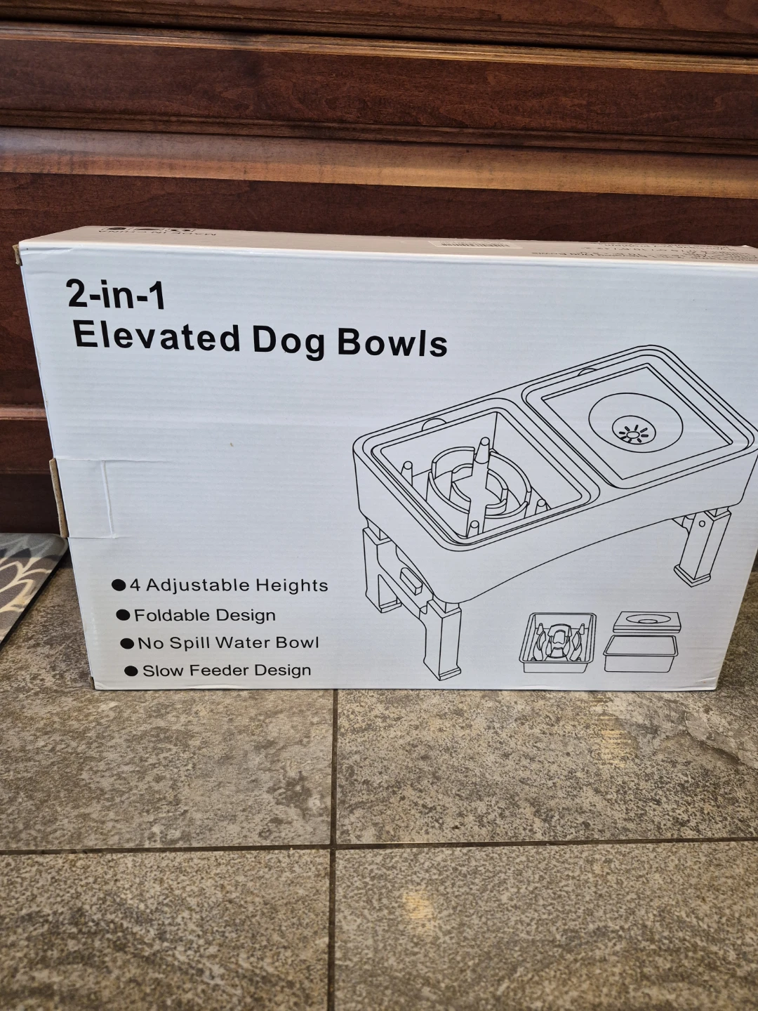 New 2-in-1 Elevated Dog Bowls Slow Feeder.Price is firm