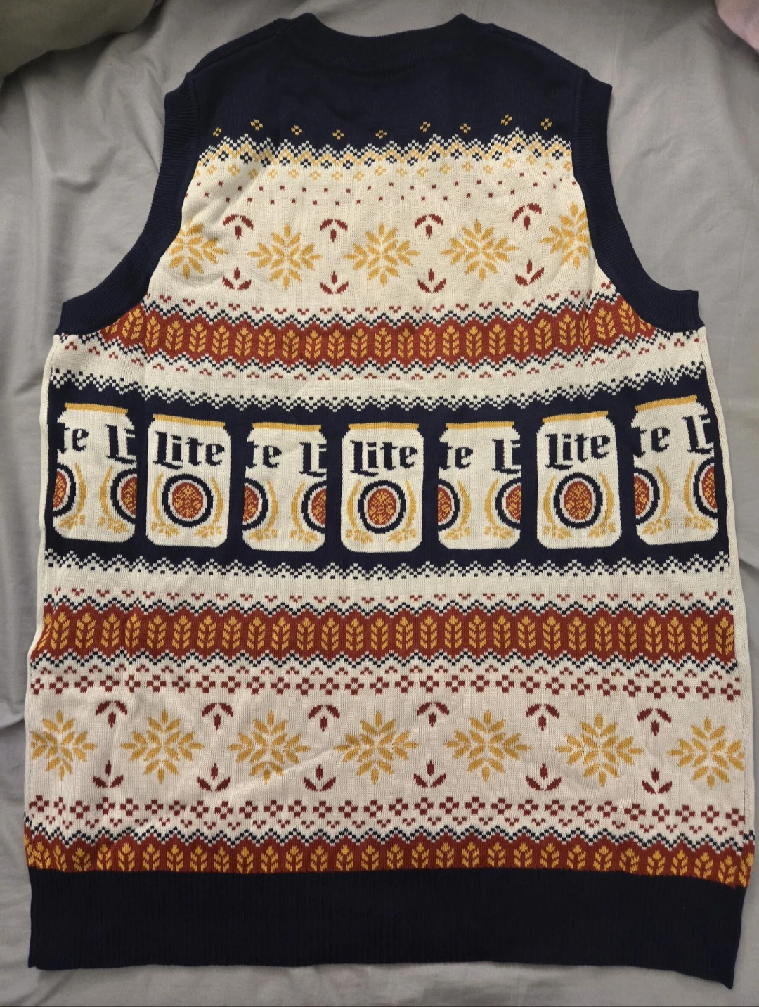 Miller Lite Holiday Sweater Vest - Size L 🏈 - photo 2