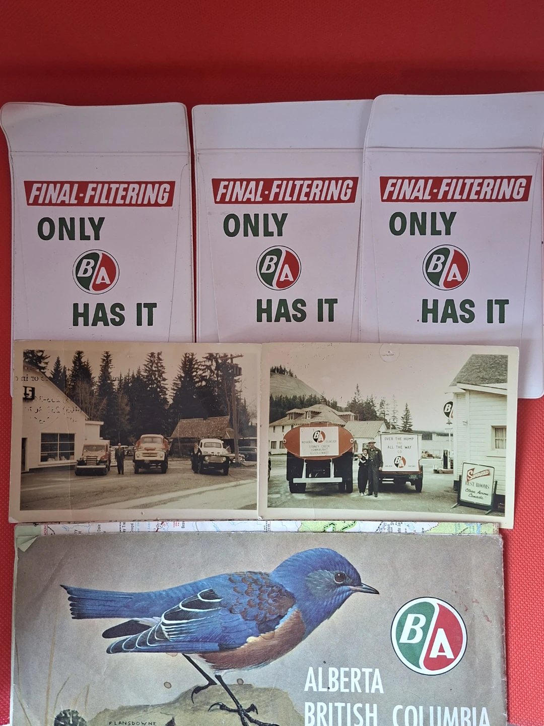 Vintage B/A Oil Vinyl Pocket Protectors, Photos & Map Lot