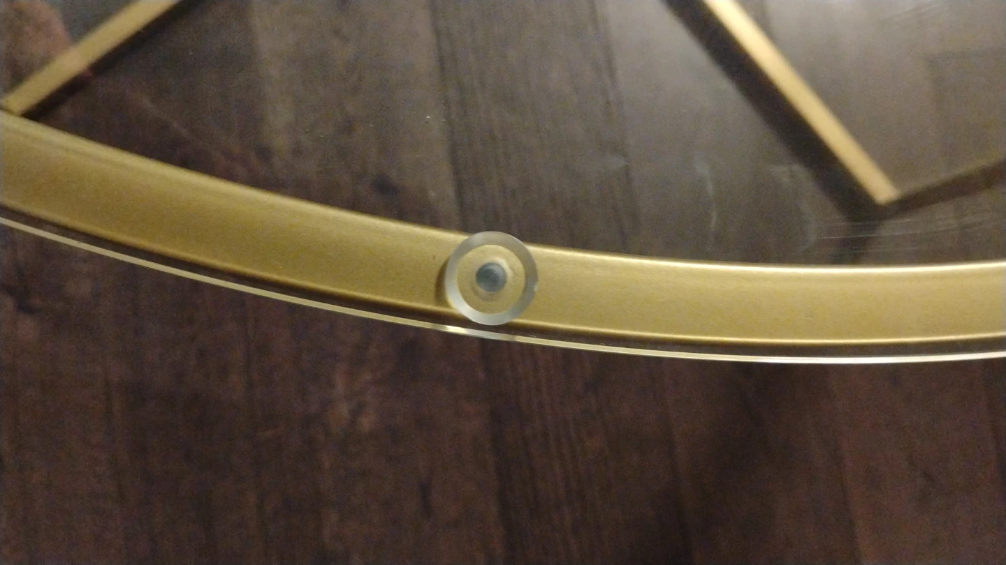 Round glass coffee table with gold frame - photo 3