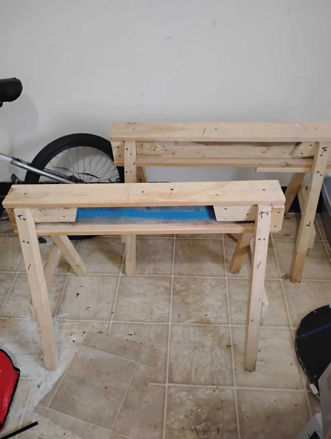 Two Custom-Built Wooden Sawhorses - photo 2