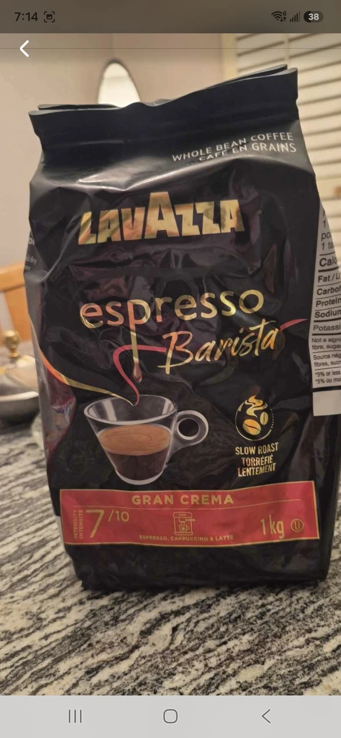 Lavazza Espresso Barista Gran Crema Whole Bean Coffee 1kg