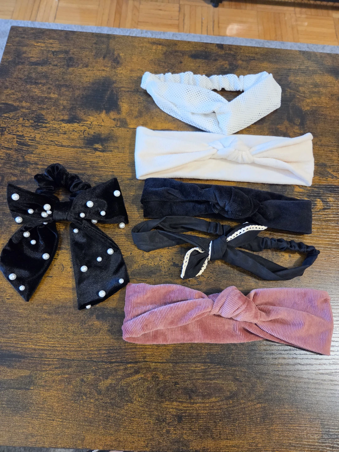 Set of assorted headbands and scrunchie