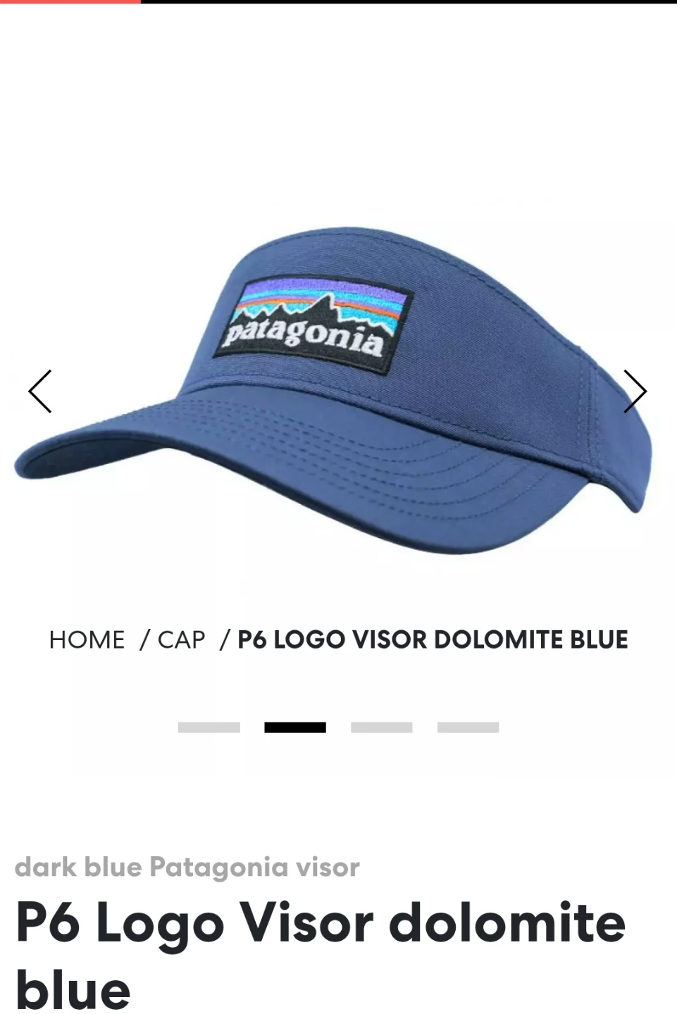 Patagonia P6 Logo Visor Dolomite Blue